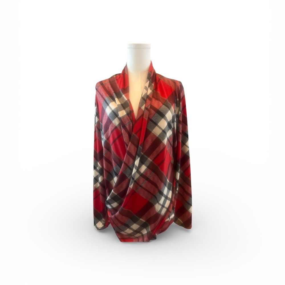 VENUS Red Plaid Blouse